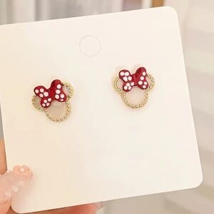 NEW| Disney Minnie Mouse Polka Dot Design Stud Earrings